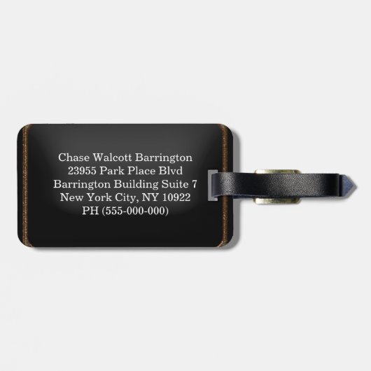 Halmorte Manor Monogram Gepäckanhänger (Rückseite horizontal)