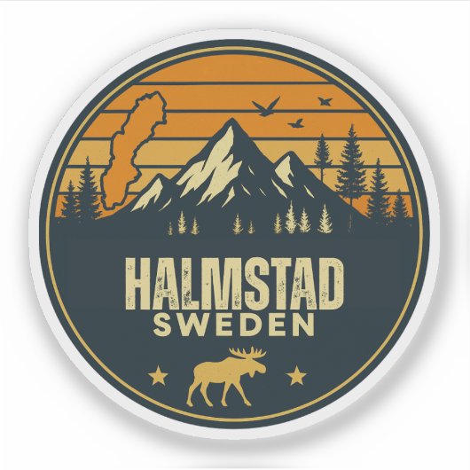 Halmstad, Schweden Schweden Aufkleber (Vorderseite)