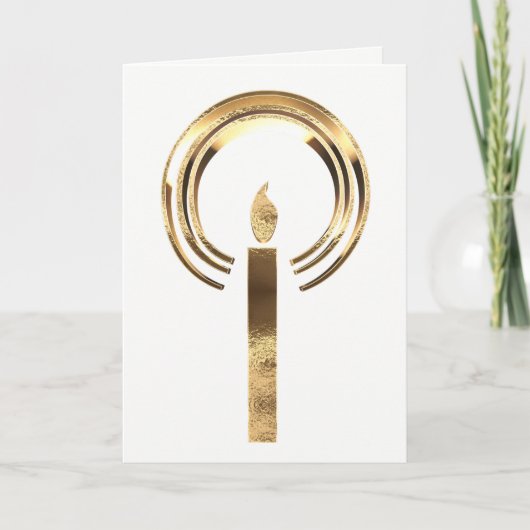 Halo around Candle Flame Gold Elegante Weihnachten (Vorderseite)