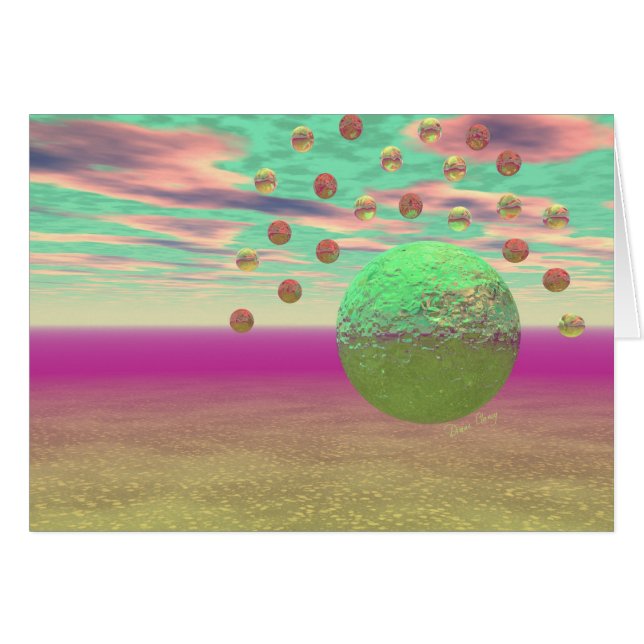 Halo der Monde, abstrakter bunter Kosmos (Vorderseite (Horizontal))