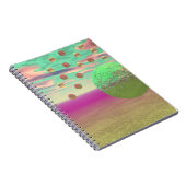 Halo der Monde, abstrakter bunter Kosmos Notizblock (Rechte Seite)