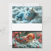 Halo Liebe: Romantischer Engel Teddy Wedding Einla Einladung (Rückseite)