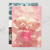 Halo Liebe: Romantischer Engel Teddy Wedding Einla Einladung (Vorne/Hinten)