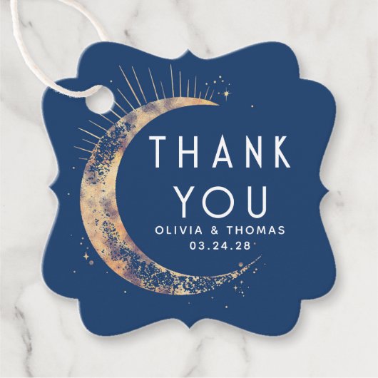 Halo Moon Celestial Mystical Blue Vielen Dank Geschenkanhänger (Vorderseite)