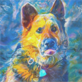 Halo: Portrait eines deutschen Hirten Aufkleber (Vorderseite)