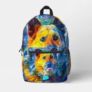 Halo: Portrait eines deutschen Hirten Bedruckter Rucksack