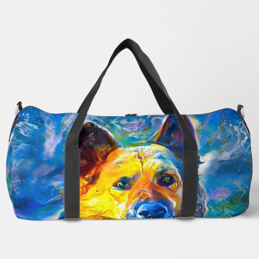 Halo: Portrait eines deutschen Hirten Duffle Bag (Vorderseite)