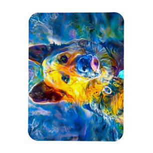 Halo: Portrait eines deutschen Hirten Magnet