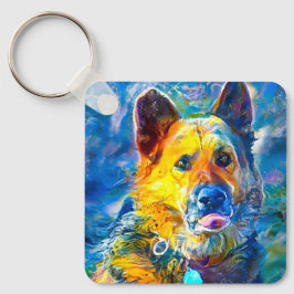 Halo: Portrait eines deutschen Hirten Schlüsselanhänger