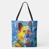 Halo: Portrait eines deutschen Hirten Tasche (Rückseite)