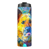 Halo: Portrait eines deutschen Hirten Thermosbecher (Vorderseite)