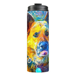 Halo: Portrait eines deutschen Hirten Thermosbecher