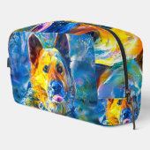 Halo: Portrait eines deutschen Hirten Waschbeutel (Rechte Ecke)