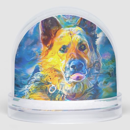 Halo: Portrait of a German Shepherd Schneekugeln (Vorderseite)
