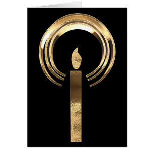 Halo rund um Candle Flame Black und Gold Weihnacht