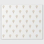 Halo rund um Candle Flame Muster Elegantes Gold Geschenkpapier (Flach)