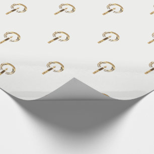 Halo rund um Candle Flame Muster Elegantes Gold Geschenkpapier