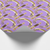 Halo rund um Candle Flame Pattern Light Lila Gold Geschenkpapier (Ecke)