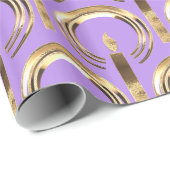 Halo rund um Candle Flame Pattern Light Lila Gold Geschenkpapier (Rolleneckpunkt)