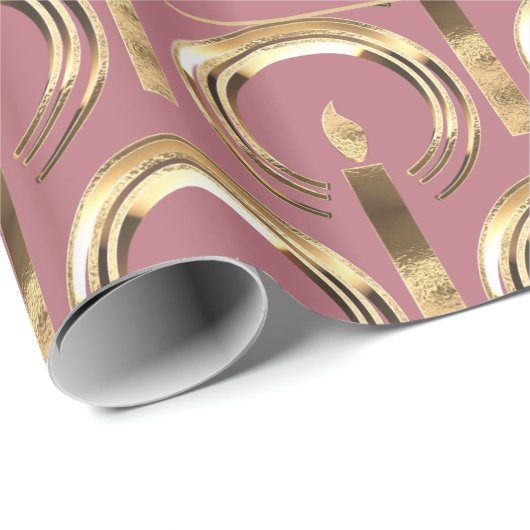 Halo rund um Candle Flame Rose Weihnachten Geschenkpapier (Rolleneckpunkt)