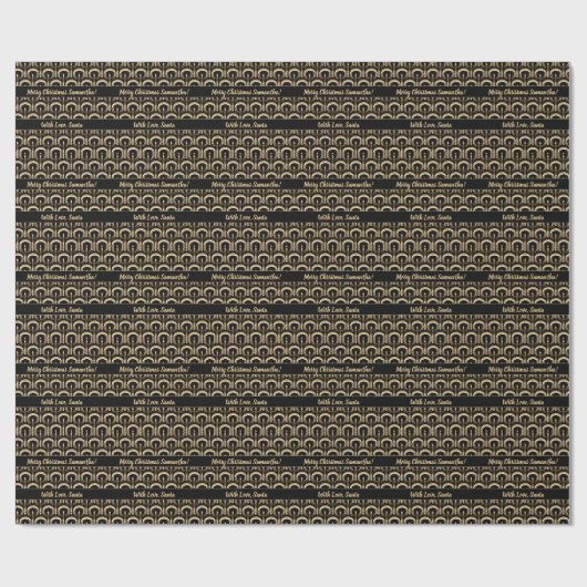 Halo rund um Candle Flame Weihnachtsschwarz und Go Geschenkpapier (Flach)