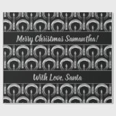 Halo rund um Candle Modern Black Silver Weihnachte Geschenkpapier (Flach)