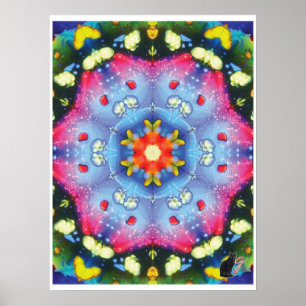 Halogenkinetische Collage Kaleidoskop-Poster Poster