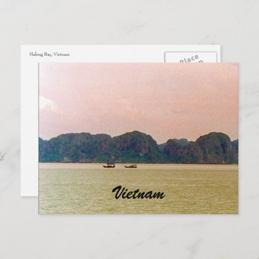 Halong-Boote Postkarte (Vorne/Hinten)