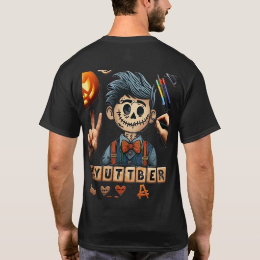 Haloween jutuber T-Shirt (Rückseite)
