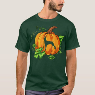 Haloween Pinscher Hund in Pumpkin w T-Shirt