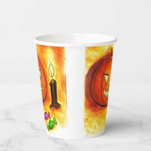 Haloween Pumfin Pappbecher (Links)