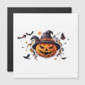 Haloween Pumpkin Kopf Sticker Transparent Magnetkarte (Vorne/Hinten)