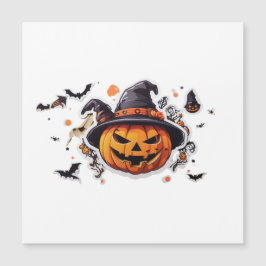Haloween Pumpkin Kopf Sticker Transparent Magnetkarte