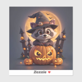 Haloween Raccoon Aufkleber