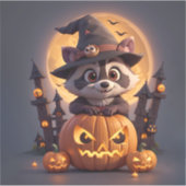 Haloween Raccoon Aufkleber (Vorderseite)
