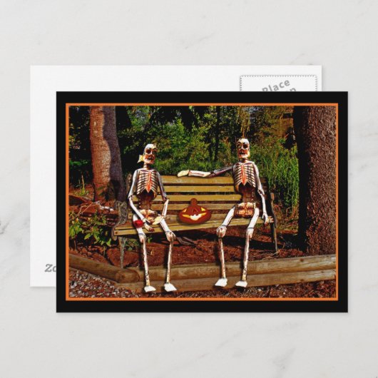 Haloween Skelette Postkarte (Vorne/Hinten)