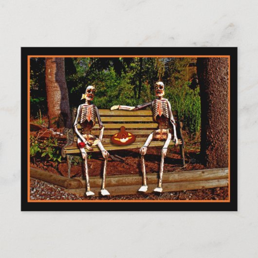 Haloween Skelette Postkarte (Vorderseite)