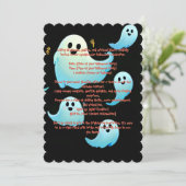 Haloween Spooky Ghost Einladung (Stehend Vorderseite)