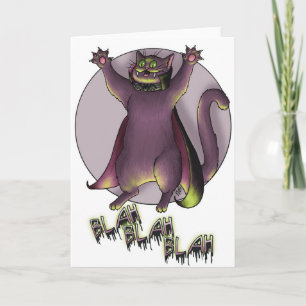 Haloween Vampir Katzen Karte
