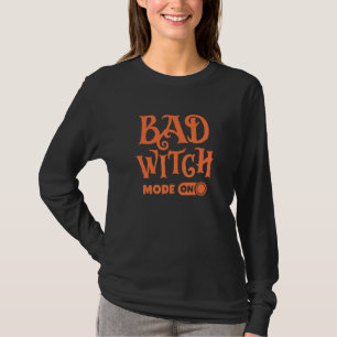 Haloween Vintag Graphic Bad Witch Switch T-Shirt