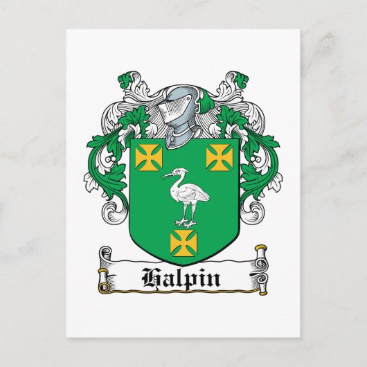 Halpin Familienwappen Postkarte (Vorderseite)