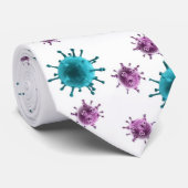 Hals-Krawatte - Grippe-Virus-Bilder (blau/lila auf Krawatte (Gerollt)