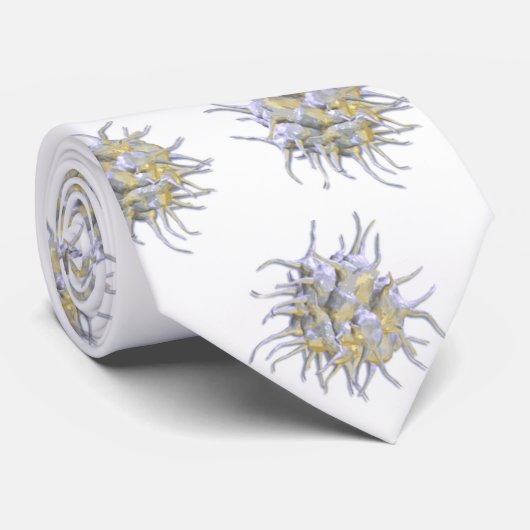 Hals-Krawatte - Plättchen (Activiated) auf weißer Krawatte (Gerollt)