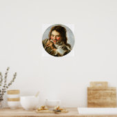 Hals - Lachen Junge mit einer Flute Poster (Küche)