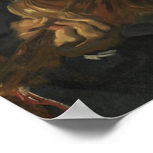 Hals - Mann, der Geige in einer Dünenlandschaft sp Poster (Ecke)