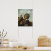 Hals - Mann, der Geige in einer Dünenlandschaft sp Poster (Küche)