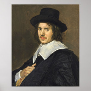 Hals - Portrait eines Mannes in einem neuen Hut Poster