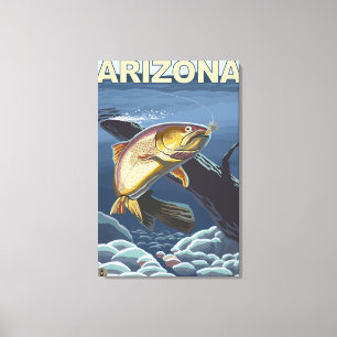 Halsabschneiderische Forelle FishingArizona Leinwanddruck