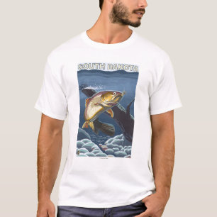 Halsabschneiderische Forelle FishingSouth Dakota T-Shirt