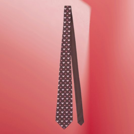 Halsband mit Herzchenmuster – Rosa Herzen Krawatte